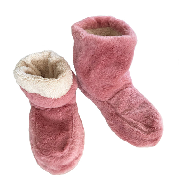 slippers booties pink white background