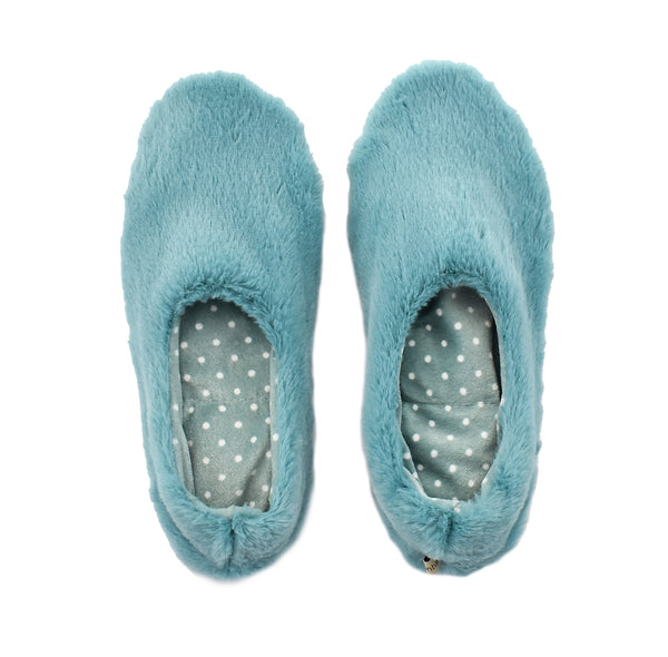 slipper cozy warm aqua color 