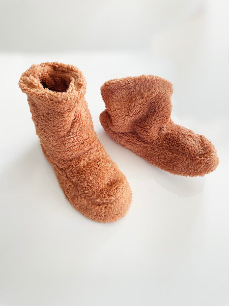 slippers booties chocolate